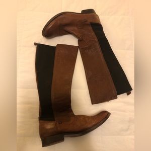 Frye tall leather stretch calf boots, EUC